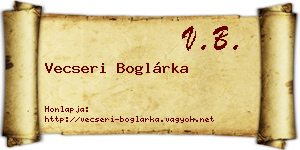 Vecseri Boglárka névjegykártya