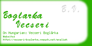 boglarka vecseri business card